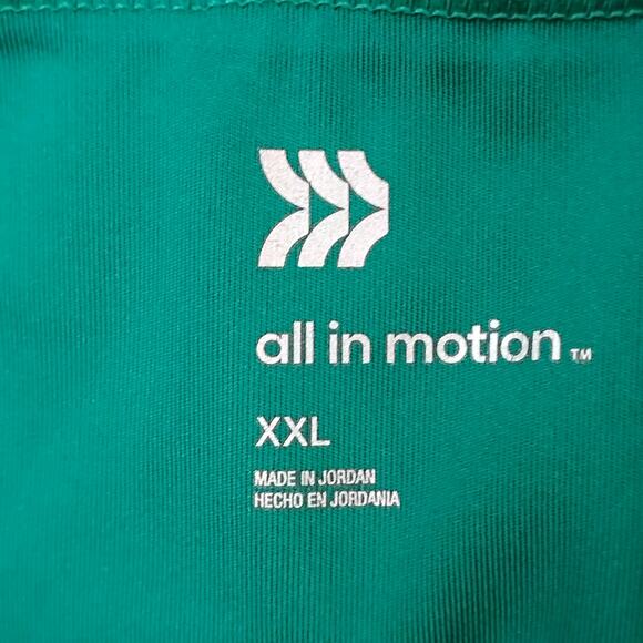All In Motion Cropped Leggings Size XXL Green 2 Side Pockets Infinite Drawstring - Picture 6 of 7